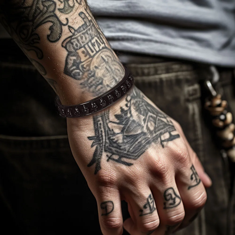 Skull Cuff Bracelet Gothic Punk Bangles for Men sold by FaithHeart product image thumbnail 2