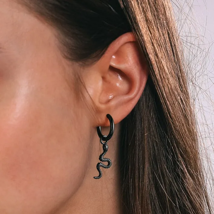 Punk Crawl Snake Drop Hoop Earrings for Men Women sold by FaithHeart product image thumbnail 3