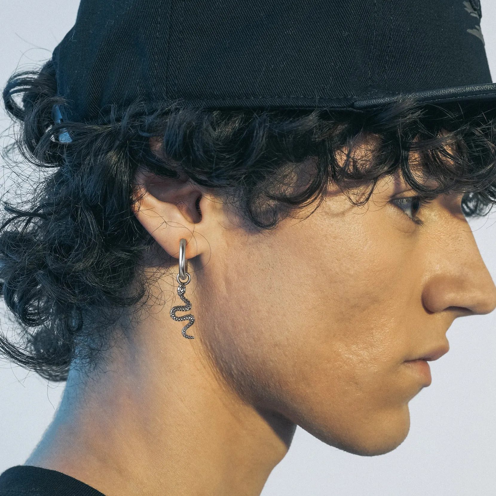 Punk Crawl Snake Drop Hoop Earrings for Men Women sold by FaithHeart product image thumbnail 2