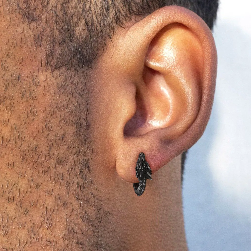 Punk Small Dragon Hoop Earrings for Men Women sold by FaithHeart product image thumbnail 2