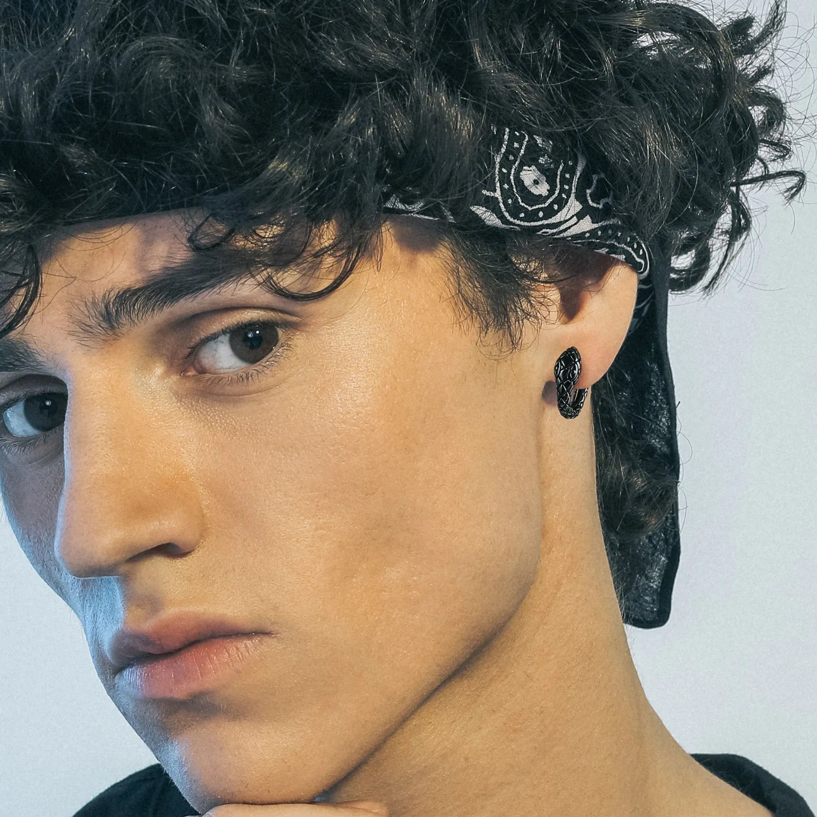 Gothic Snake Huggie Hoop Earrings for Men Women sold by FaithHeart product image thumbnail 4