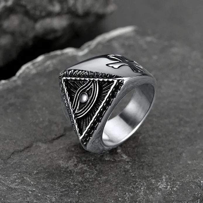 All Seeing Eye Ring Eye of Providence Ring for Men sold by FaithHeart product image thumbnail 2