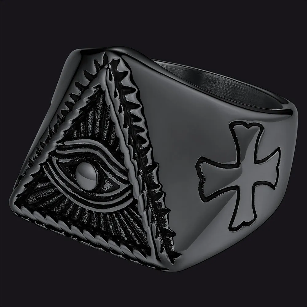All Seeing Eye Ring Eye of Providence Ring for Men sold by FaithHeart product image thumbnail 4
