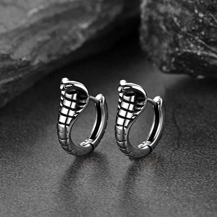 Gothic Punk Snake Hoop Earrings for Men Women sold by FaithHeart product image thumbnail 4
