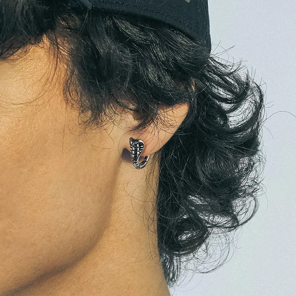 Gothic Punk Snake Hoop Earrings for Men Women sold by FaithHeart product image thumbnail 2