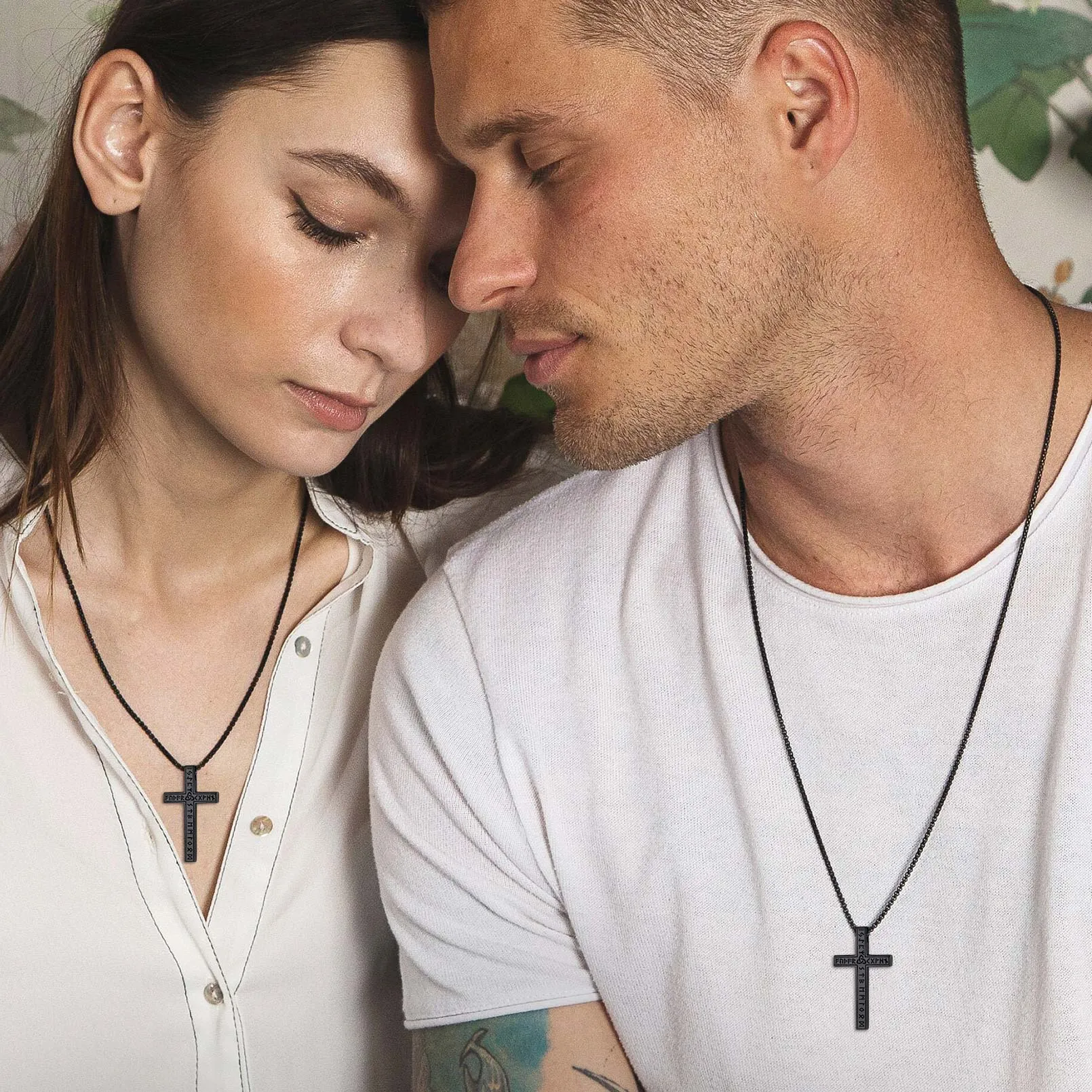 Viking Rune Cross Pendant Necklace for Men sold by FaithHeart product image thumbnail 3