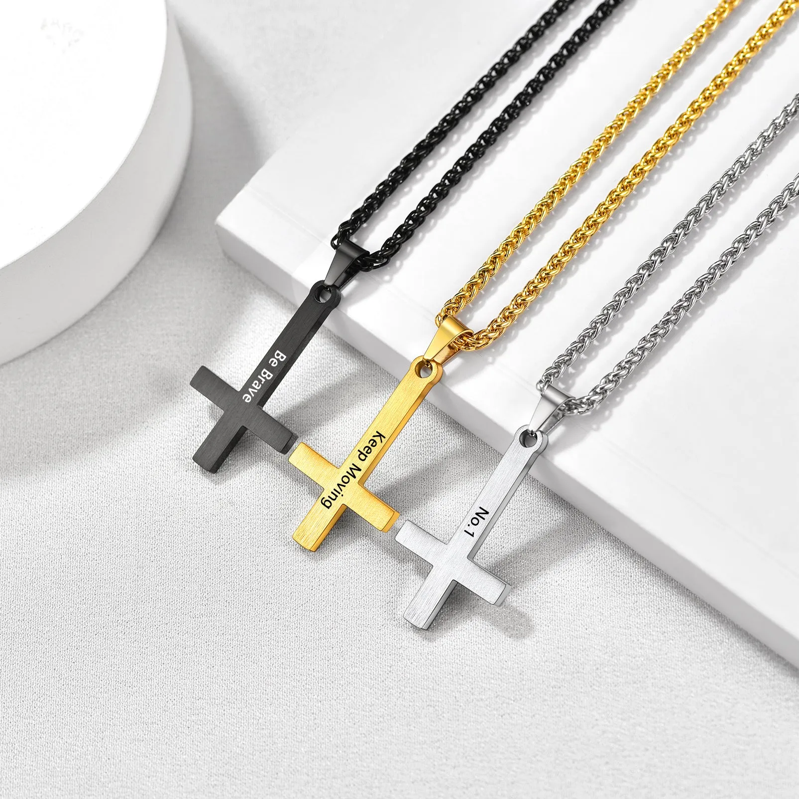Enamel Upside Down Cross Necklace for Men sold by FaithHeart product image thumbnail 5