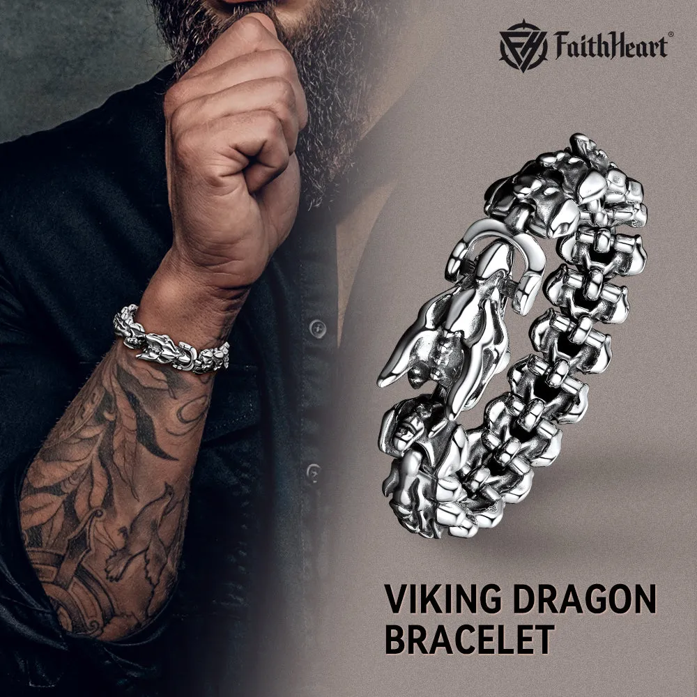 Viking Dragon Head Bracelet Stainless Punk Bracelet sold by FaithHeart product image thumbnail 3