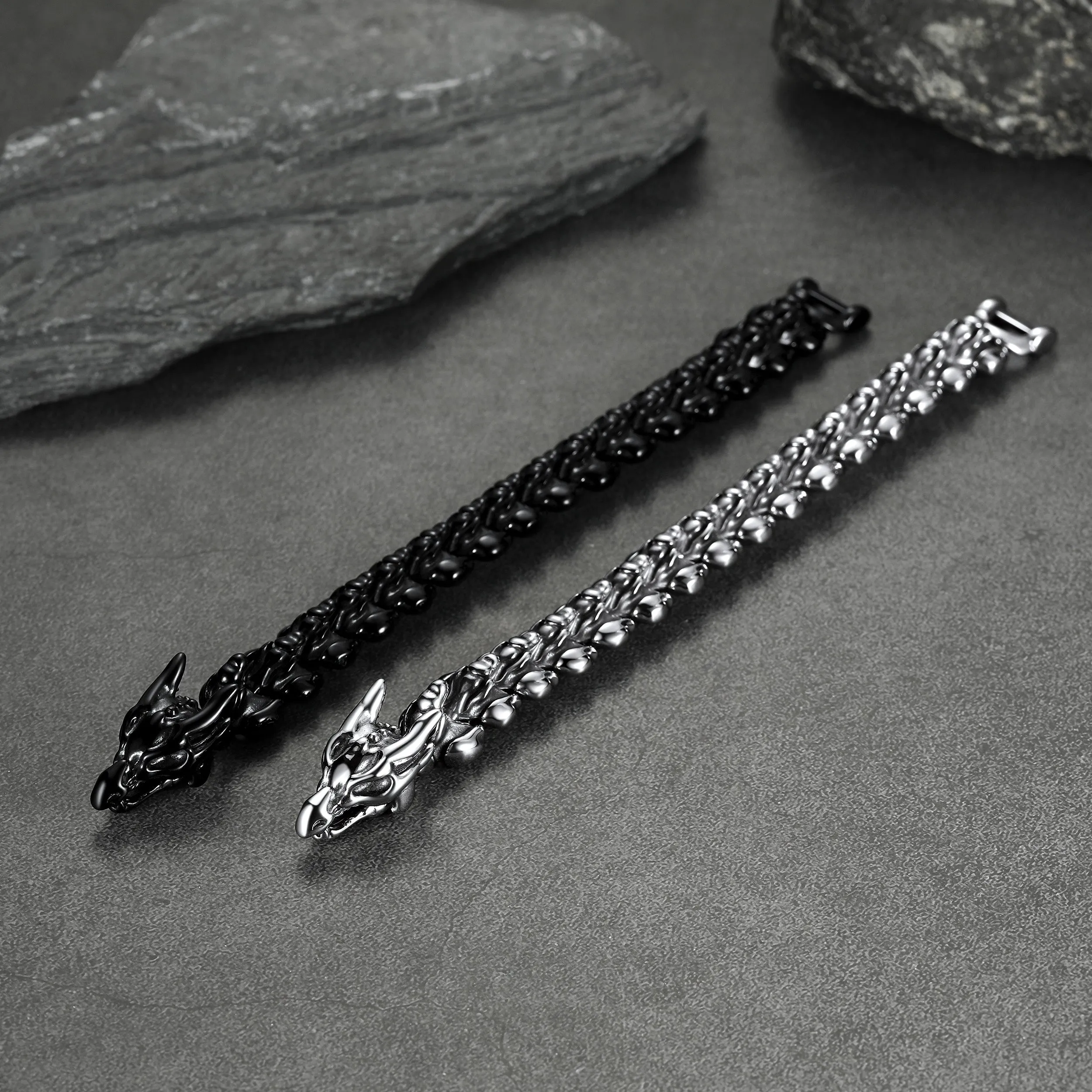 Viking Dragon Head Bracelet Stainless Punk Bracelet sold by FaithHeart product image thumbnail 4