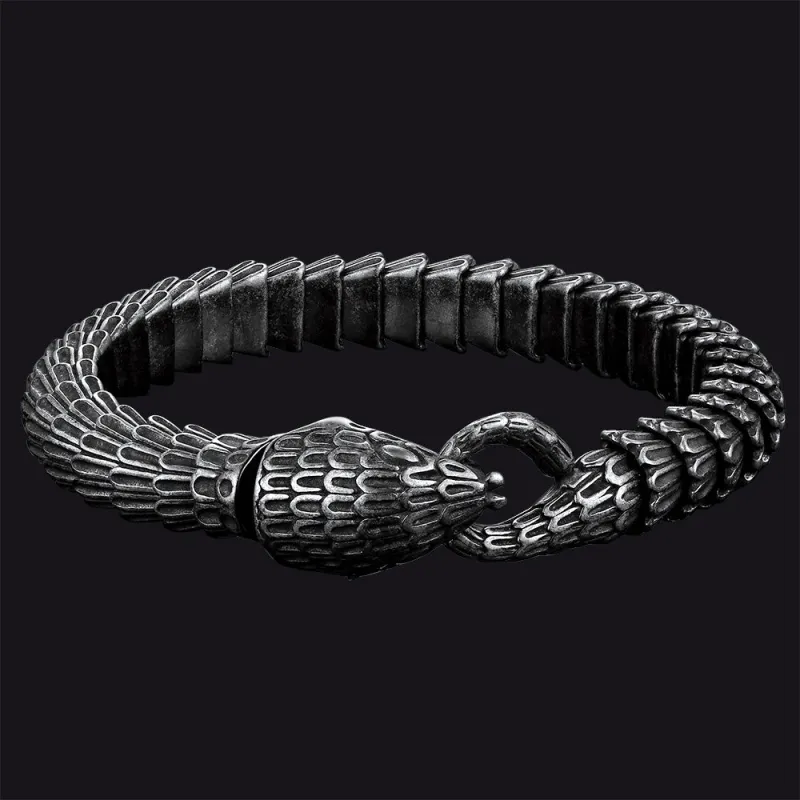 Viking Snake Jörmungandr Bracelet Stainless Steel Bangle Bracelet sold by FaithHeart