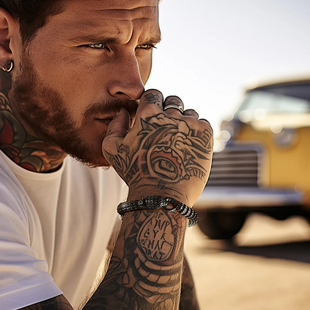 Viking Snake Jörmungandr Bracelet Stainless Steel Bangle Bracelet sold by FaithHeart product image thumbnail 4