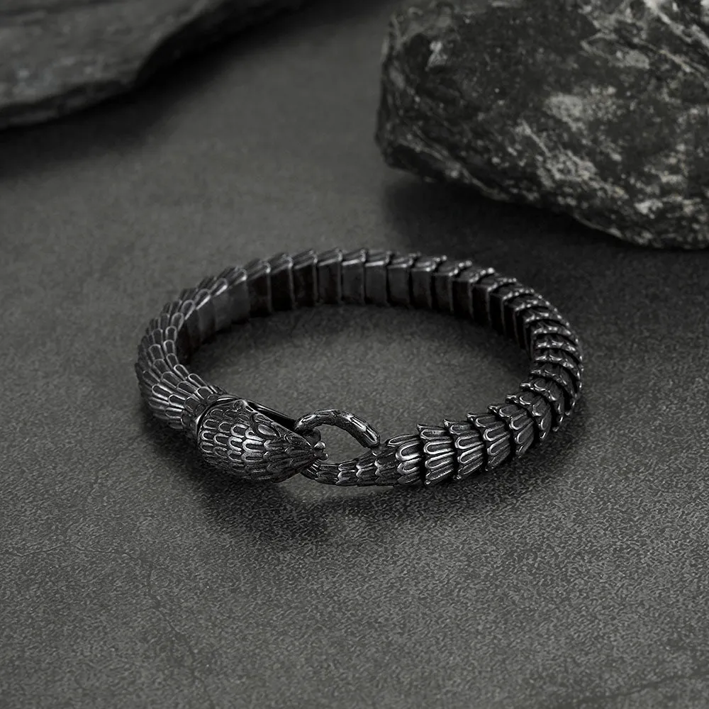 Viking Snake Jörmungandr Bracelet Stainless Steel Bangle Bracelet sold by FaithHeart product image thumbnail 3