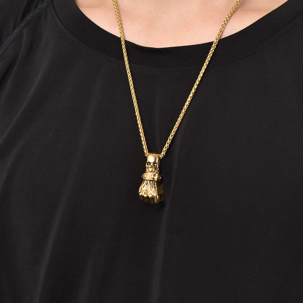 Flash Sale Punk Skull Fist Pendant Necklace for Men sold by FaithHeart product image thumbnail 4