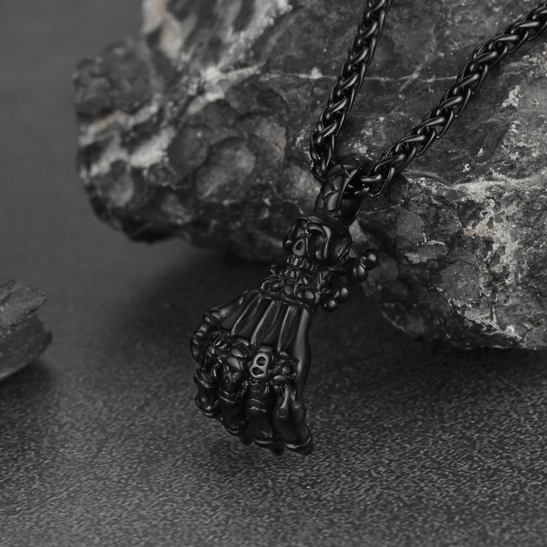 Gothic Skeleton Skull Hand Pendant Necklace sold by FaithHeart product image thumbnail 5