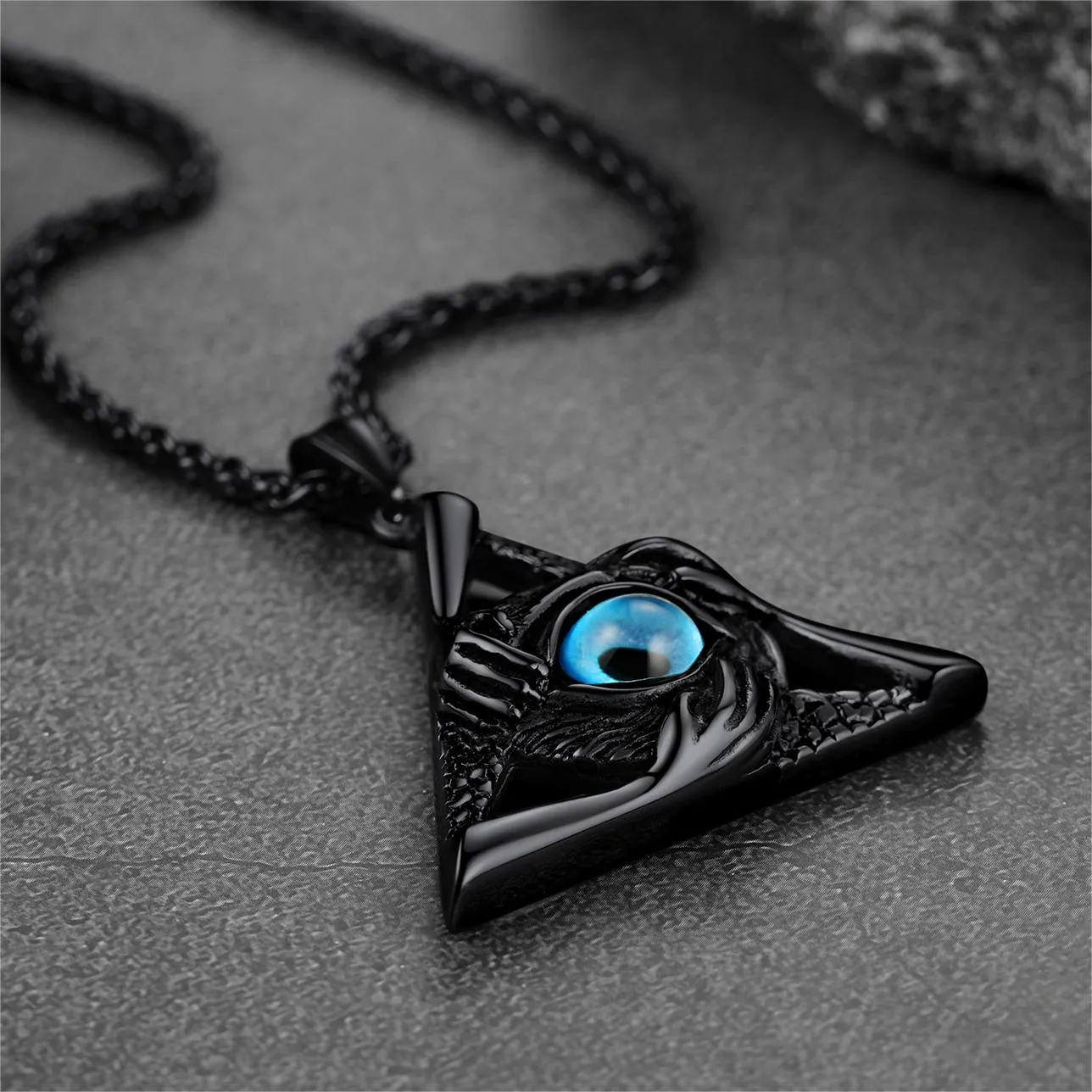 Triangle Third Evil Eye Necklace All-Seeing Pendant sold by FaithHeart product image thumbnail 4
