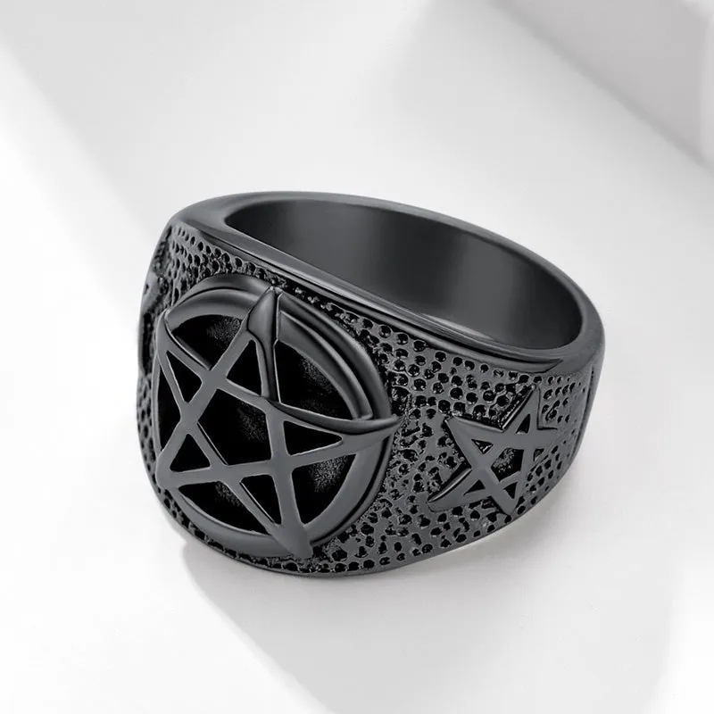Vintage Pentagram Ring Stainless Steel Ring For Men sold by FaithHeart product image thumbnail 4