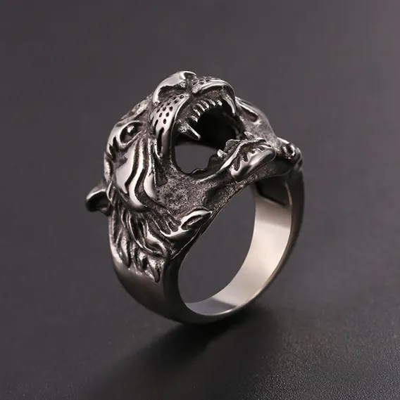 Punk Tiger Head Ring For Men sold by FaithHeart product image thumbnail 3