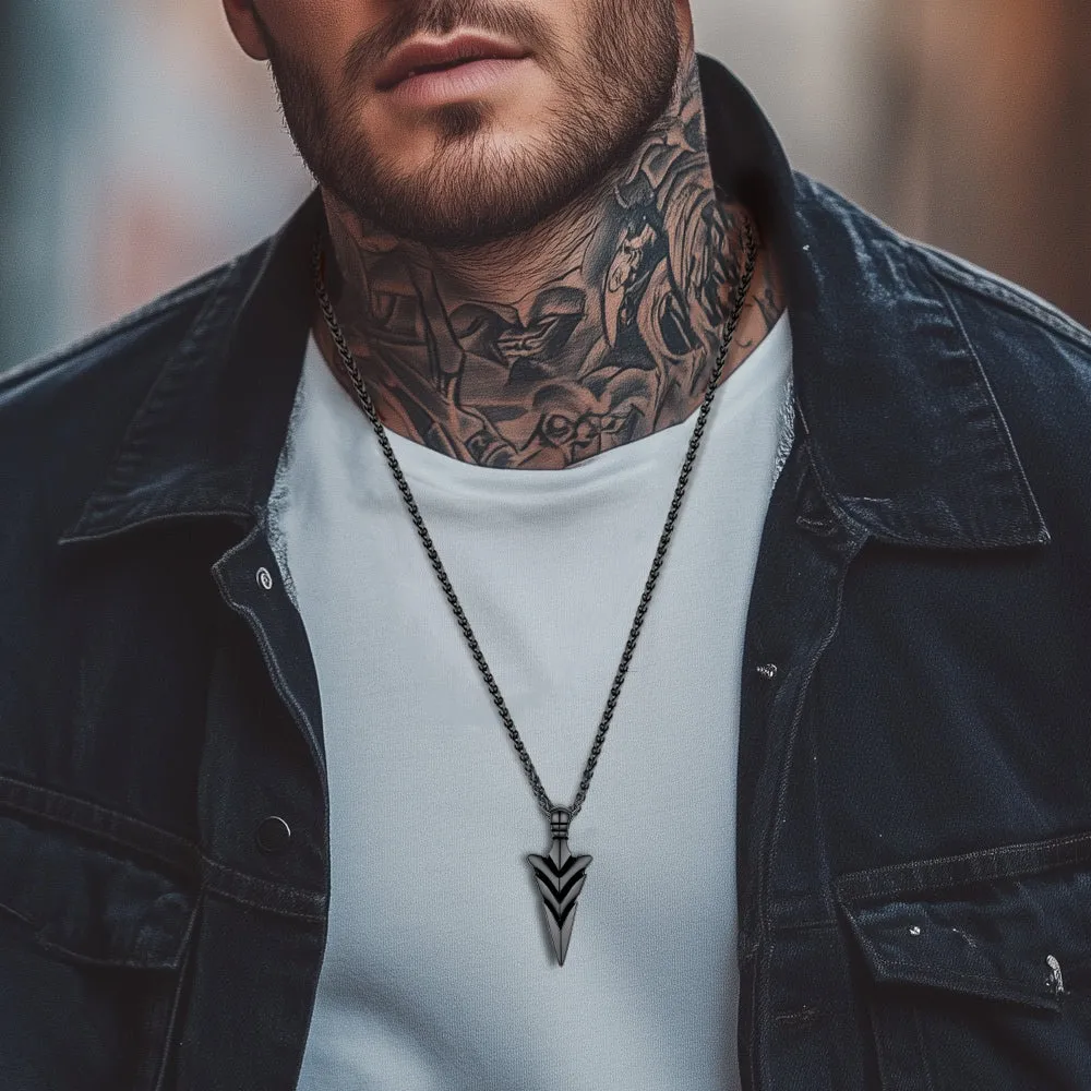 Vintage Spear Arrowhead Necklace Pendant For Men sold by FaithHeart product image thumbnail 2