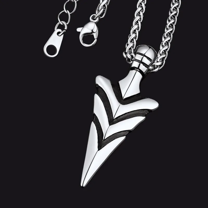 Vintage Spear Arrowhead Necklace Pendant For Men sold by FaithHeart