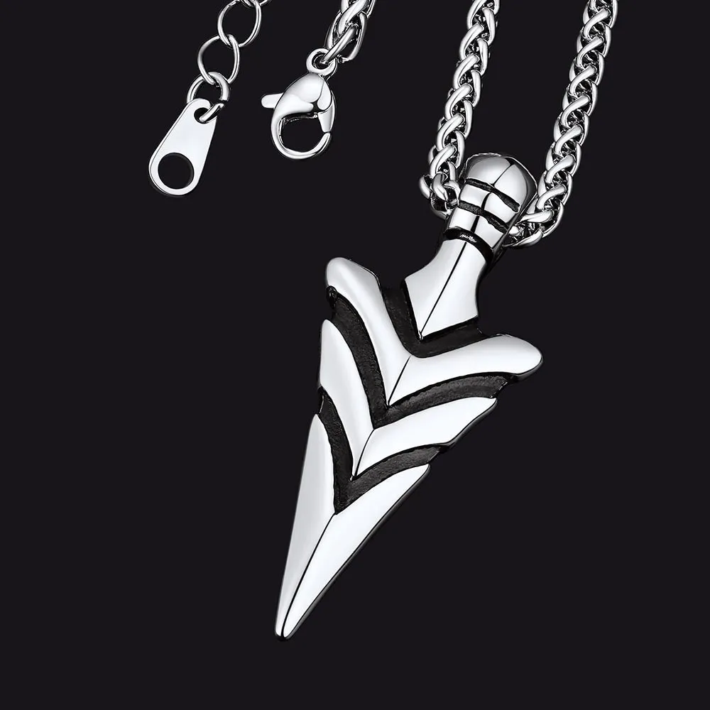 Vintage Spear Arrowhead Necklace Pendant For Men sold by FaithHeart