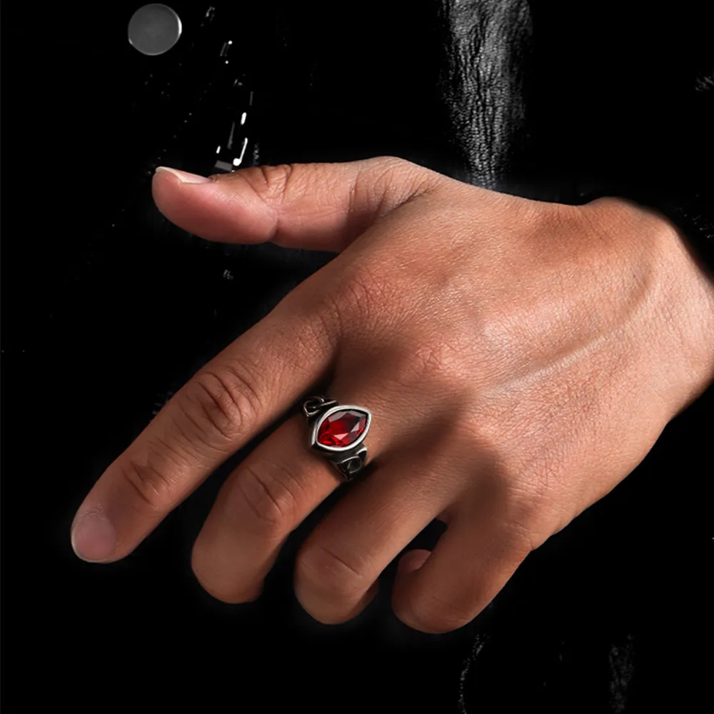 Flash Sale Vintage Celtic Ruby Ring for Men in Stainless Steel sold by FaithHeart product image thumbnail 2