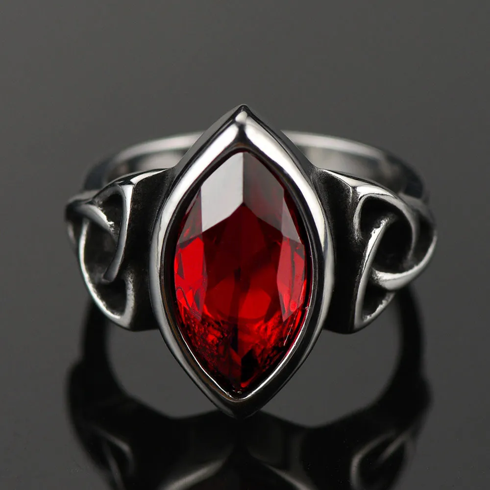 Flash Sale Vintage Celtic Ruby Ring for Men in Stainless Steel sold by FaithHeart product image thumbnail 3