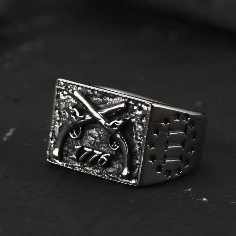 Vintage Independence Day 1776 Ring for Men sold by FaithHeart