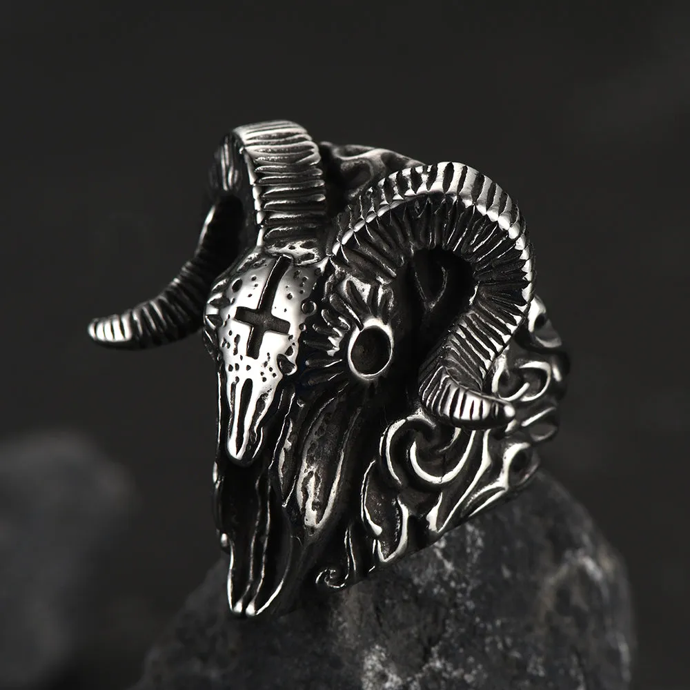 Faithheart Stainless Steel Satan Baphomet Goat Ring for Men sold by FaithHeart product image thumbnail 5