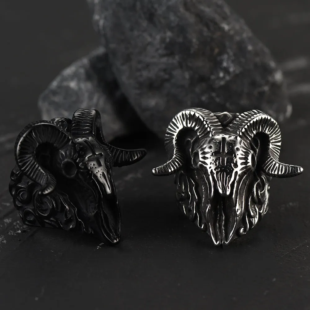 Faithheart Stainless Steel Satan Baphomet Goat Ring for Men sold by FaithHeart product image thumbnail 4