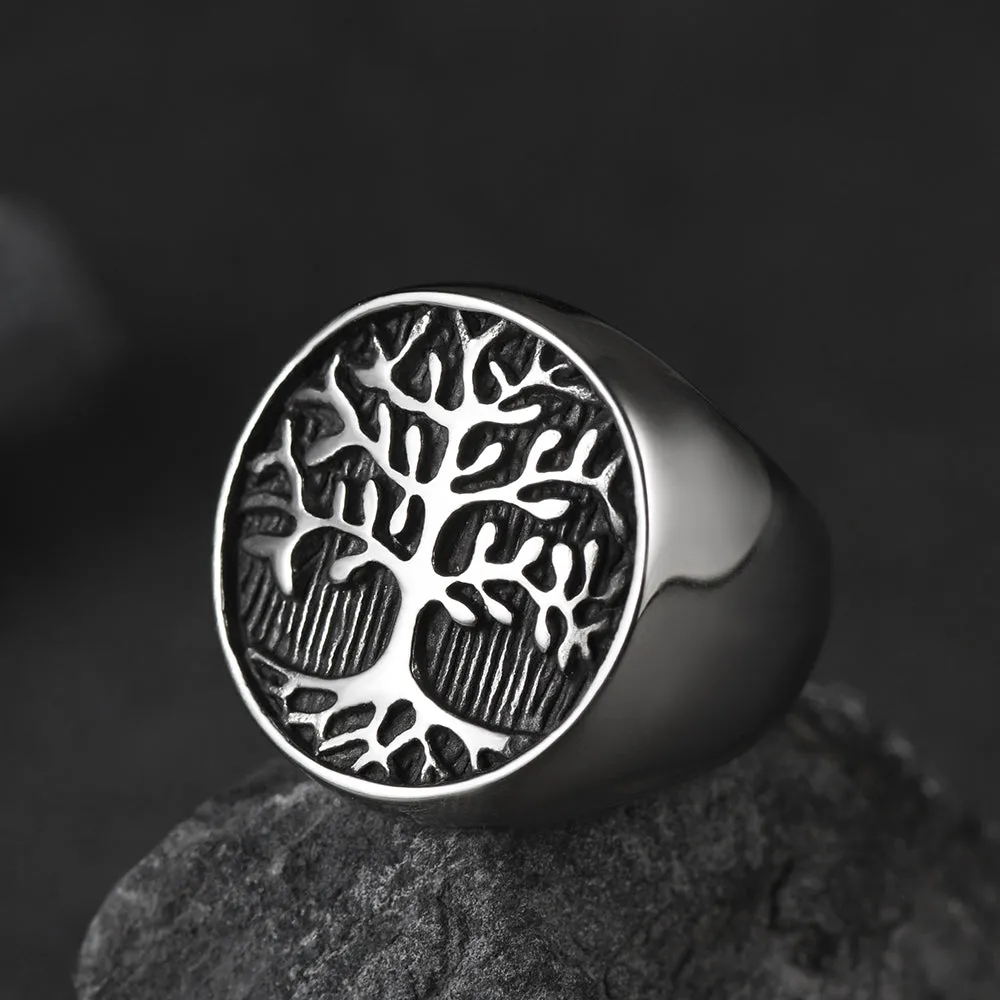 Vintage Tree of Life Signet Ring for Men sold by FaithHeart product image thumbnail 2