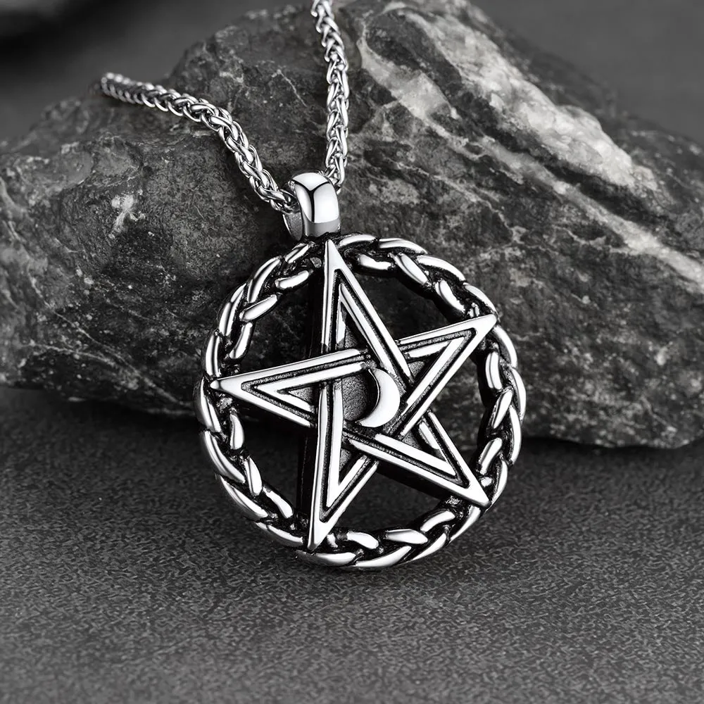 Vintage Pentagram Necklace Witch Necklace for Men sold by FaithHeart product image thumbnail 3