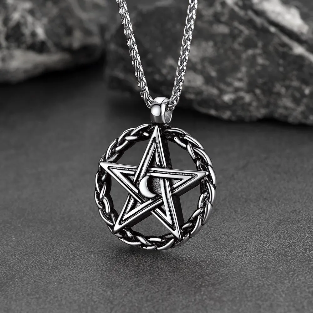Vintage Pentagram Necklace Witch Necklace for Men sold by FaithHeart product image thumbnail 4