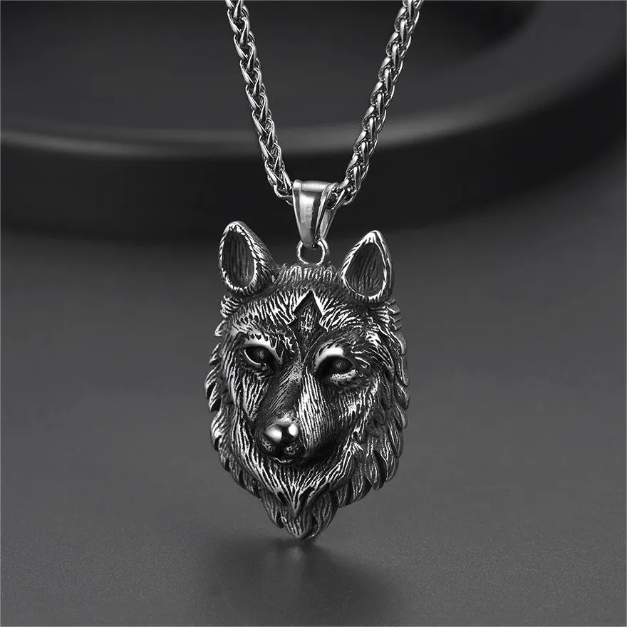 Viking Wild Wolf Pendant Necklace Norse Jewelry For Men sold by FaithHeart