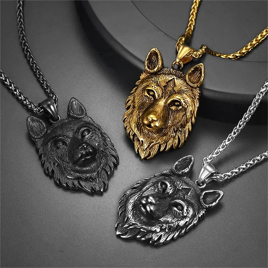 Viking Wild Wolf Pendant Necklace Norse Jewelry For Men sold by FaithHeart product image thumbnail 3