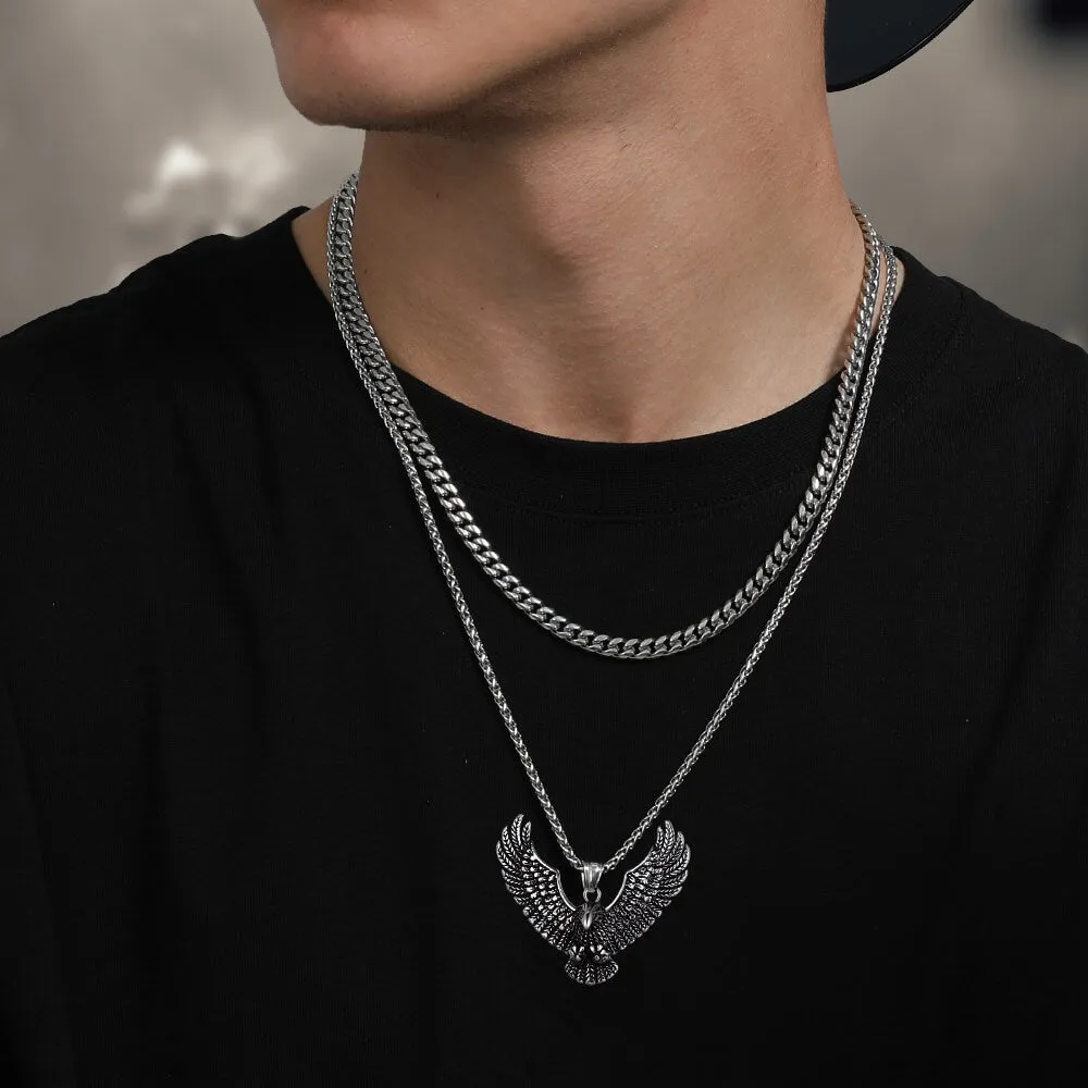 FaithHeart Vintage Eagle Necklace Stainless Steel Pendant for Men sold by FaithHeart product image thumbnail 2
