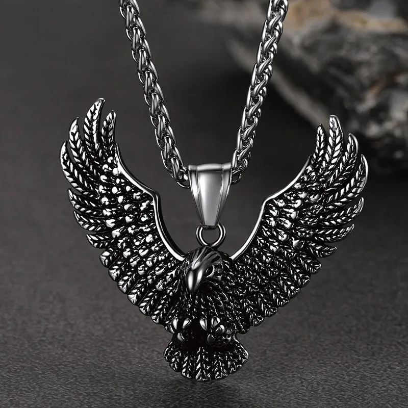 FaithHeart Vintage Eagle Necklace Stainless Steel Pendant for Men sold by FaithHeart
