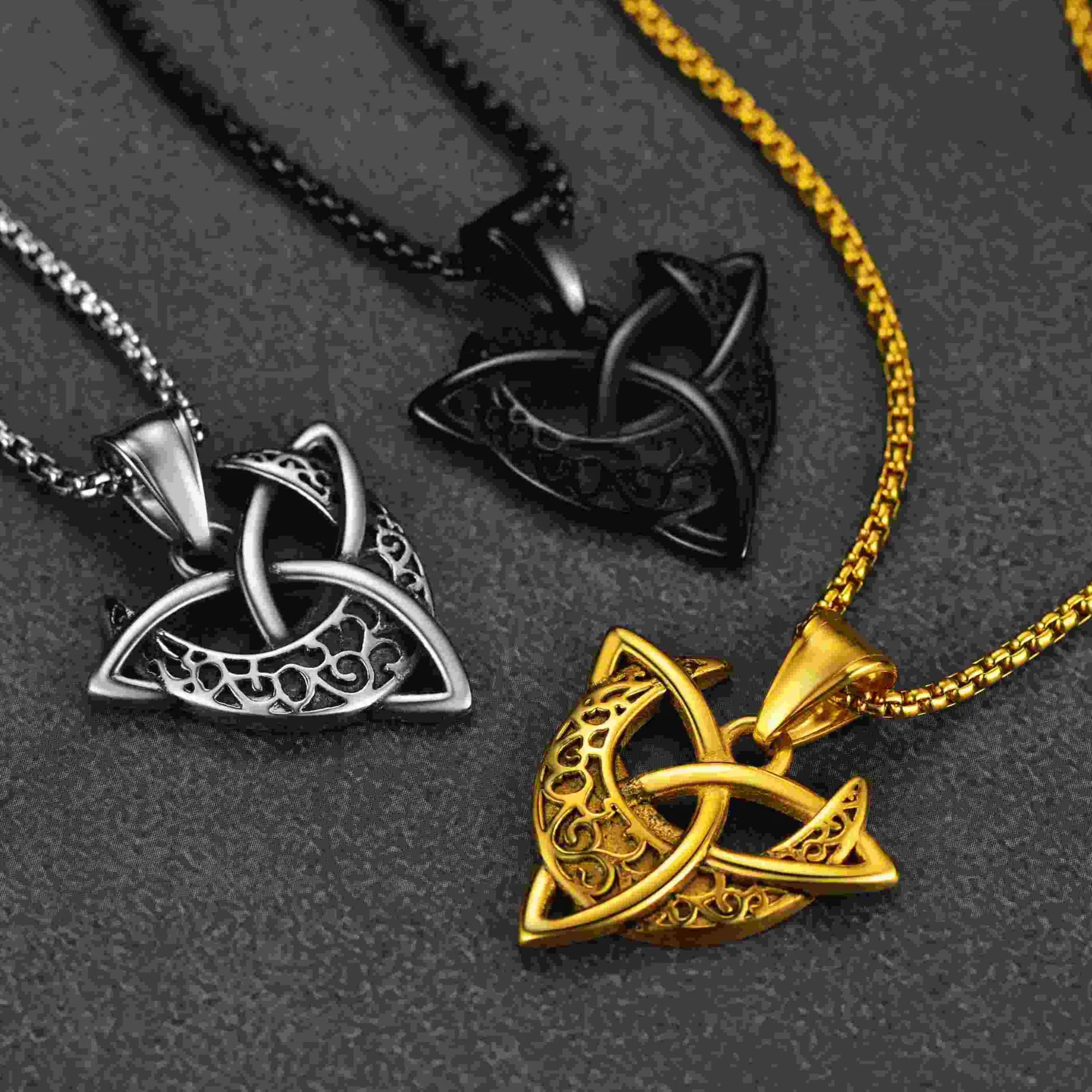 Celtic Knot Moon Goddess Necklace For Men sold by FaithHeart product image thumbnail 2