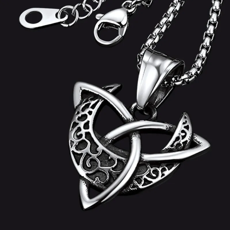 Celtic Trinity Knot Moon Goddess Necklace For Men sold by FaithHeart