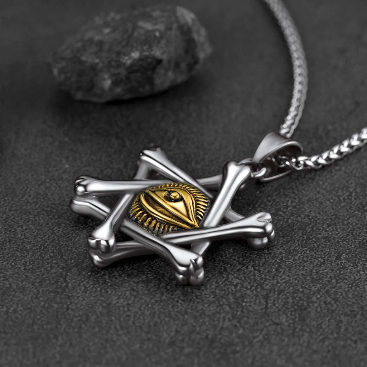 FaithHeart Vintage Star of David Necklace with Eye of God for Men sold by FaithHeart product image thumbnail 3