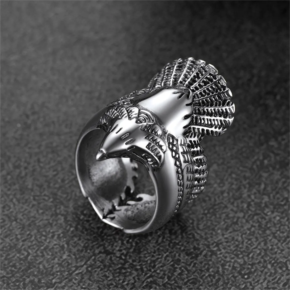 Vintage Retro Eagle Ring For Men Stainless Steel sold by FaithHeart product image thumbnail 4