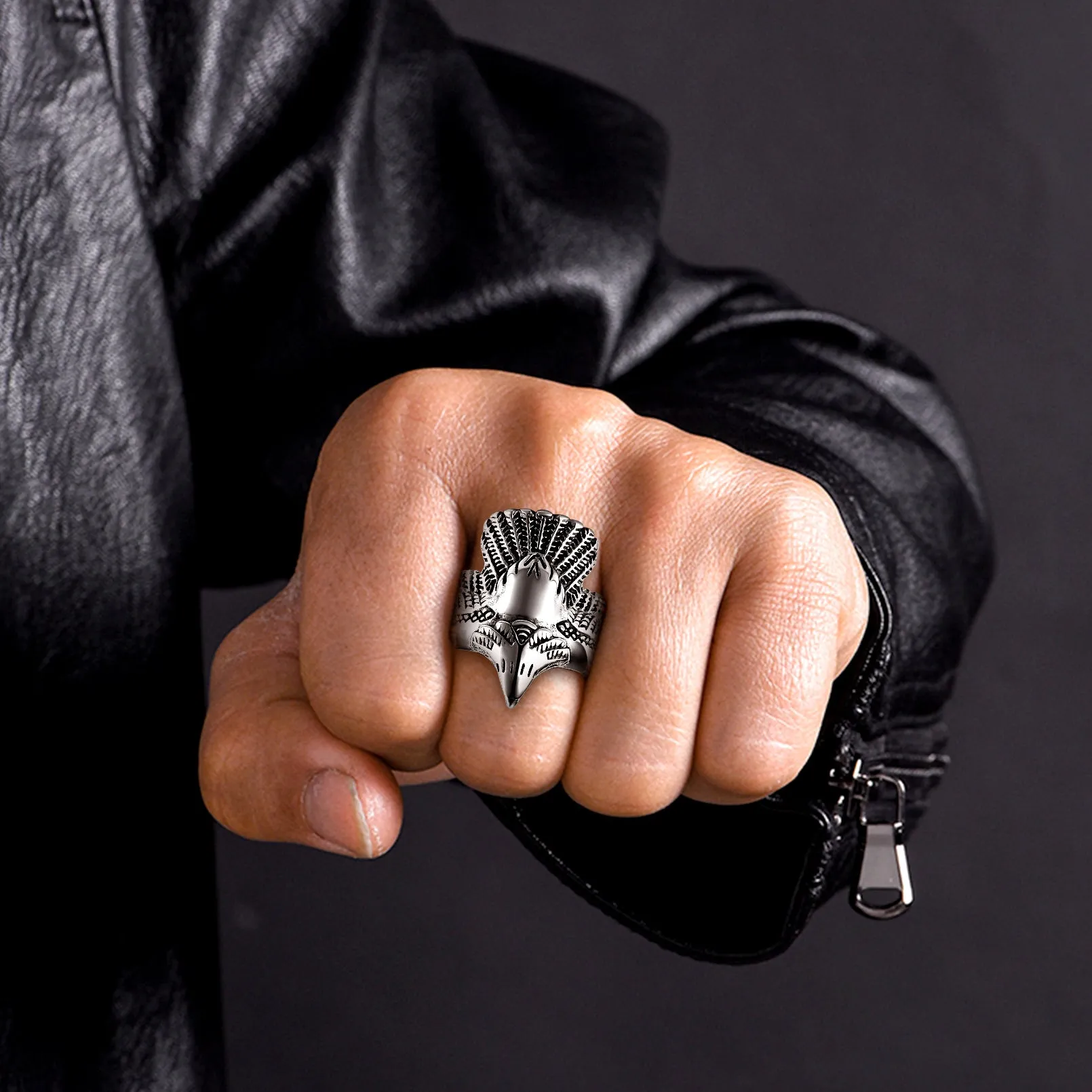 Vintage Retro Eagle Ring For Men Stainless Steel sold by FaithHeart product image thumbnail 2