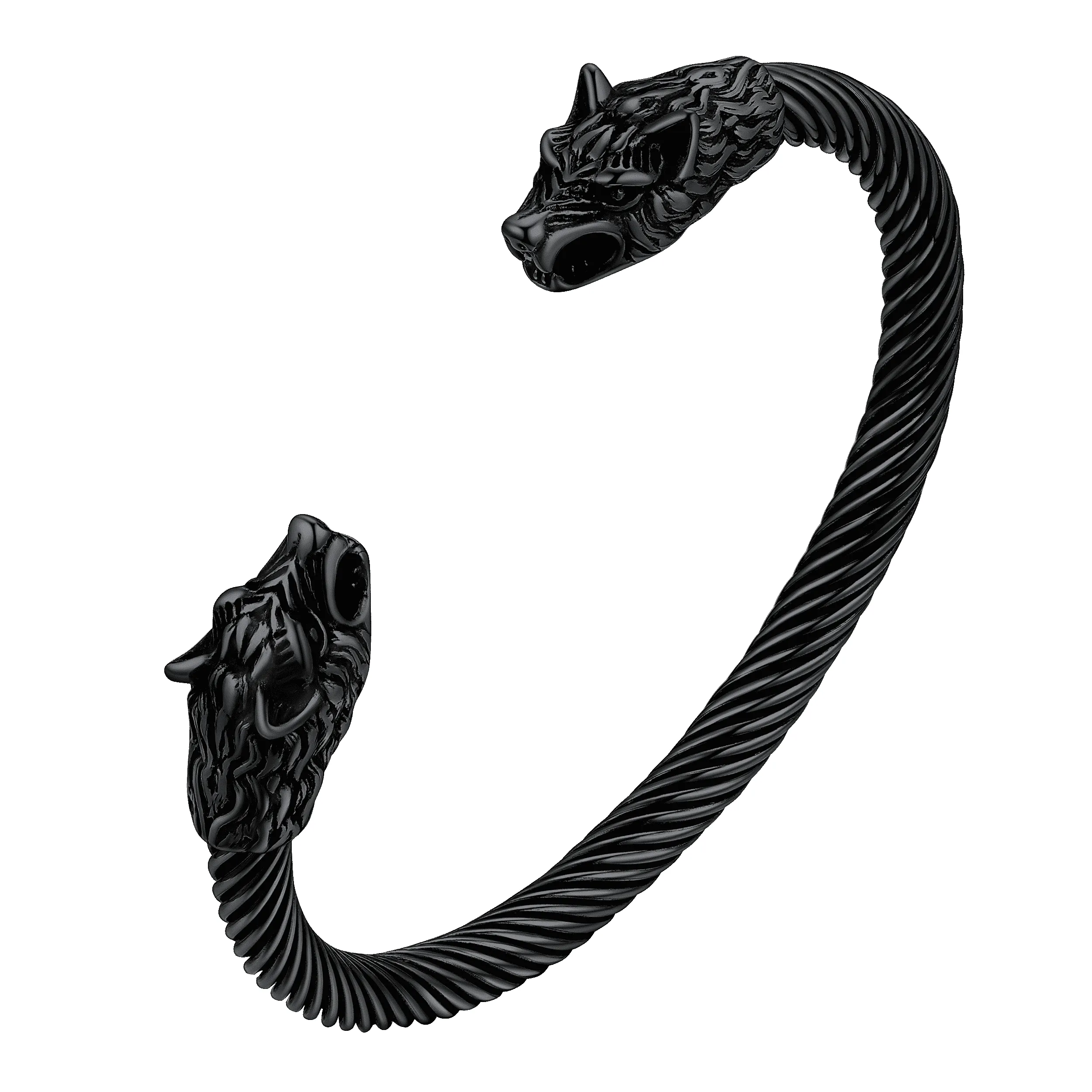 Viking Wolf Head Arm Ring Cuff Bracelet For Men sold by FaithHeart product image thumbnail 5
