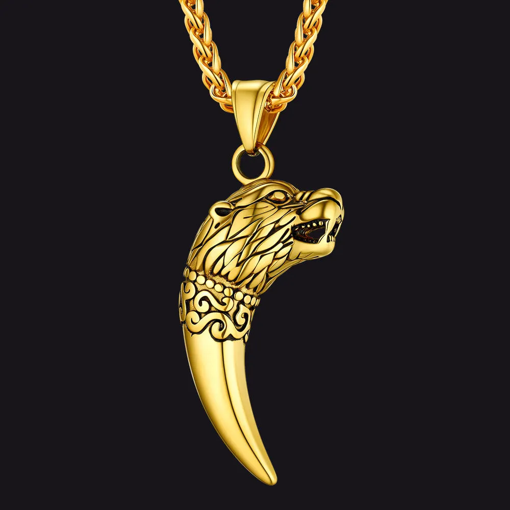 Viking Wolf Tooth Necklace For Men sold by FaithHeart product image thumbnail 5