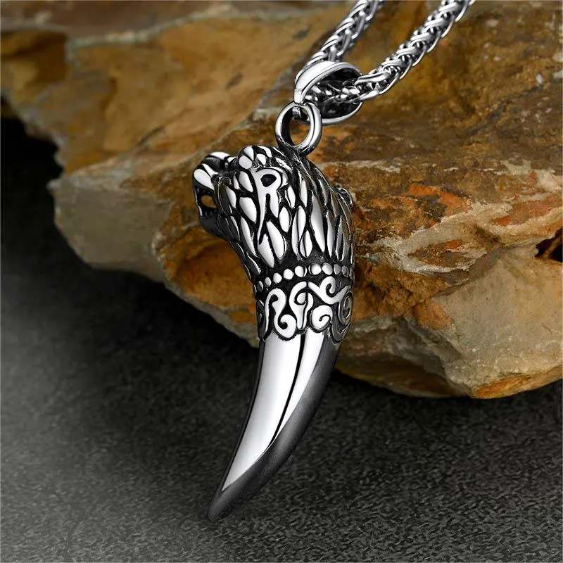 Viking Wolf Tooth Necklace For Men sold by FaithHeart product image thumbnail 3