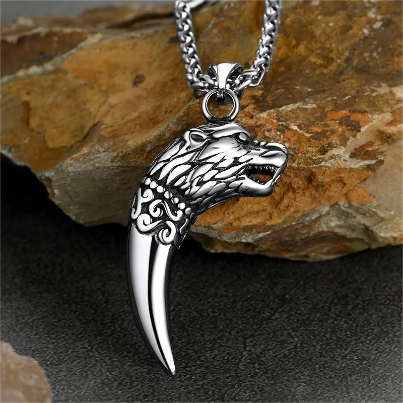 Viking Wolf Tooth Necklace For Men sold by FaithHeart product image thumbnail 2
