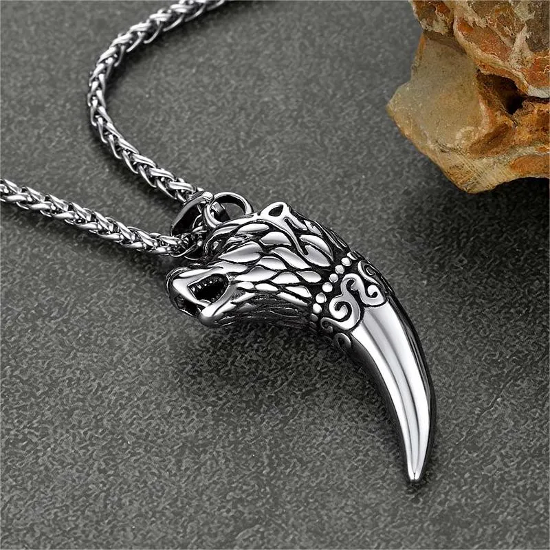 Viking Wolf Tooth Necklace For Men sold by FaithHeart product image thumbnail 4