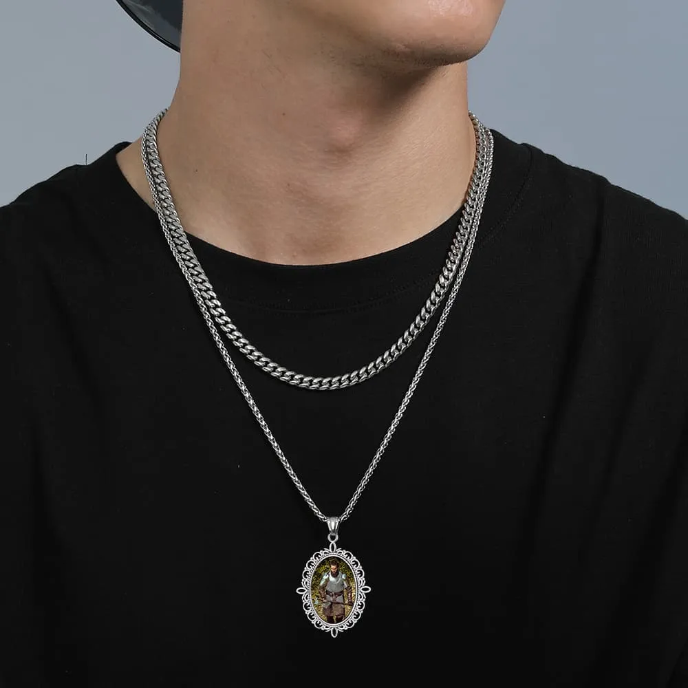 Vintage Personalized Double-side Picture Necklace for Men Women sold by FaithHeart product image thumbnail 3