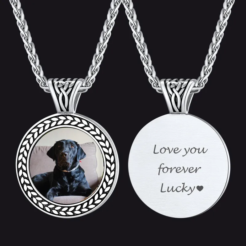 Personalized Pet Memorial Picture Necklace Pendant with Photo for Men Women sold by FaithHeart