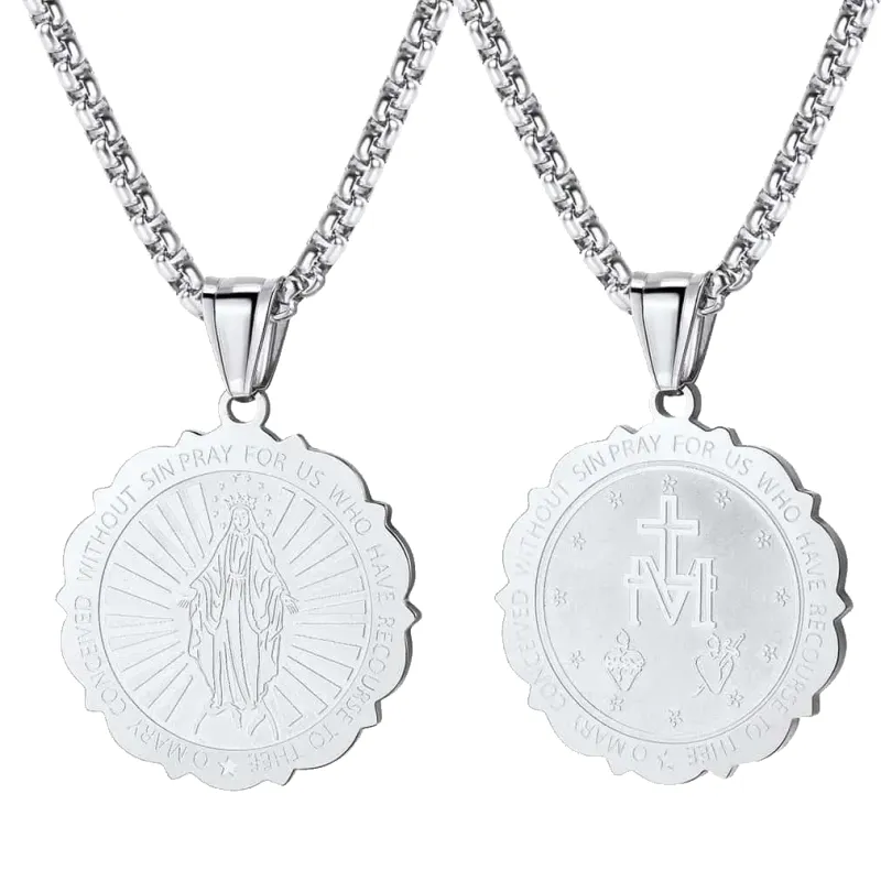 Virgin Mary Necklace Catholic Charm Necklace Of Blessed sold by FaithHeart