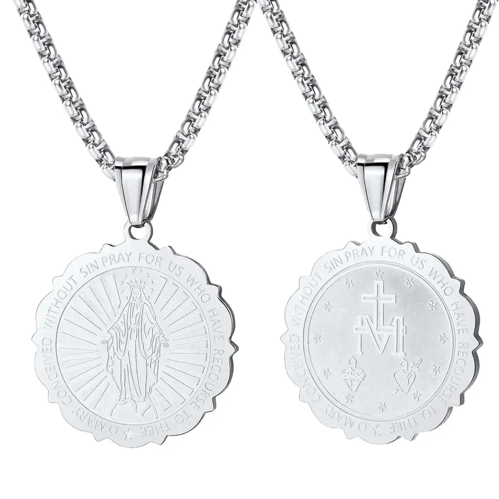 Virgin Mary Necklace Catholic Charm Necklace Of Blessed sold by FaithHeart